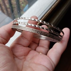 Lot of silver bangles